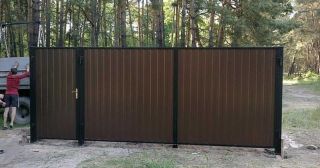 Купить распашные ворота из профнастила Заинск, цена от 2775 руб.